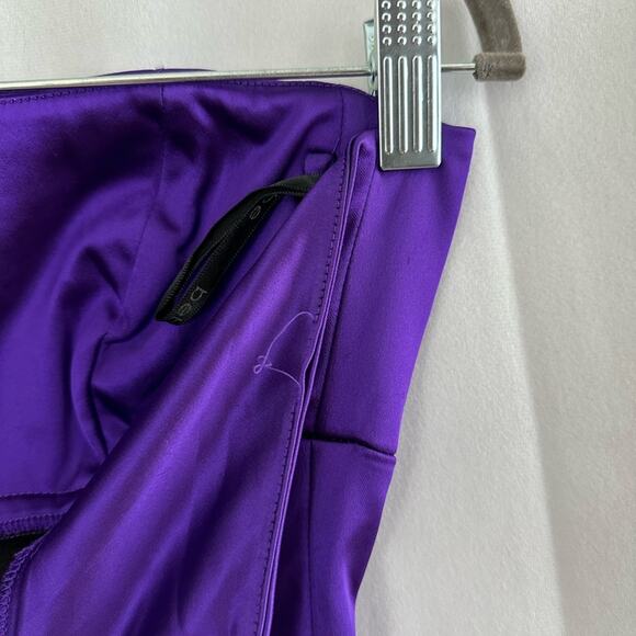 Bebe Dark Purple Satin Convertible Strapless Pencil Dress Womens Size Small - Picture 5 of 7